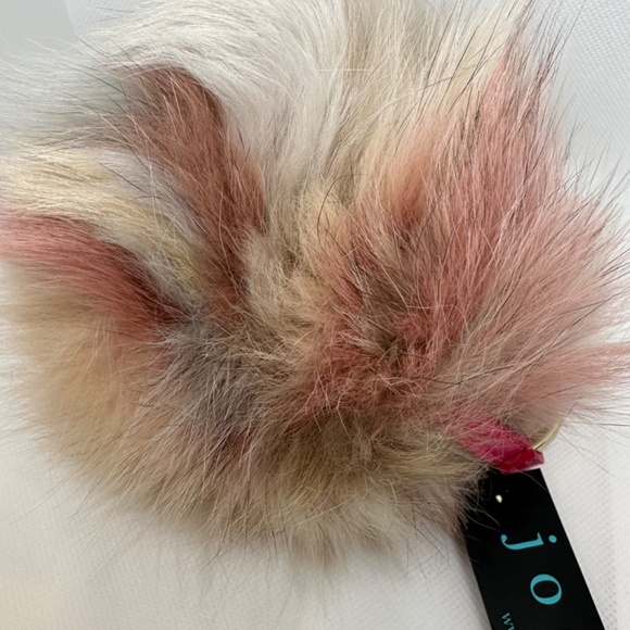 NEW | JOCELYN | FUR Pom-Pom Bag Charm | PUFF Key Holder | Pink Multi - Picture 7 of 8